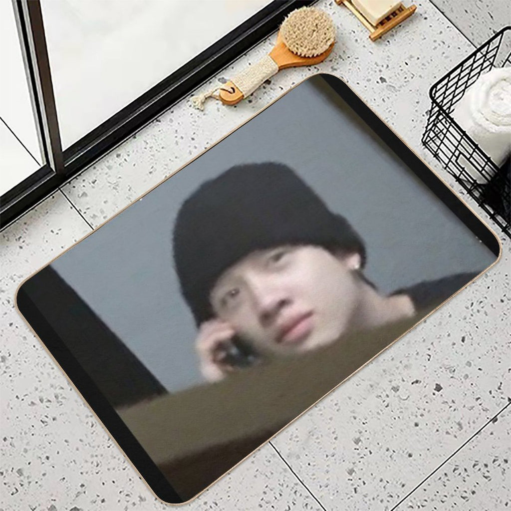 Bang Chan Cellphone Meme  Slip-Resistant Bath Mat