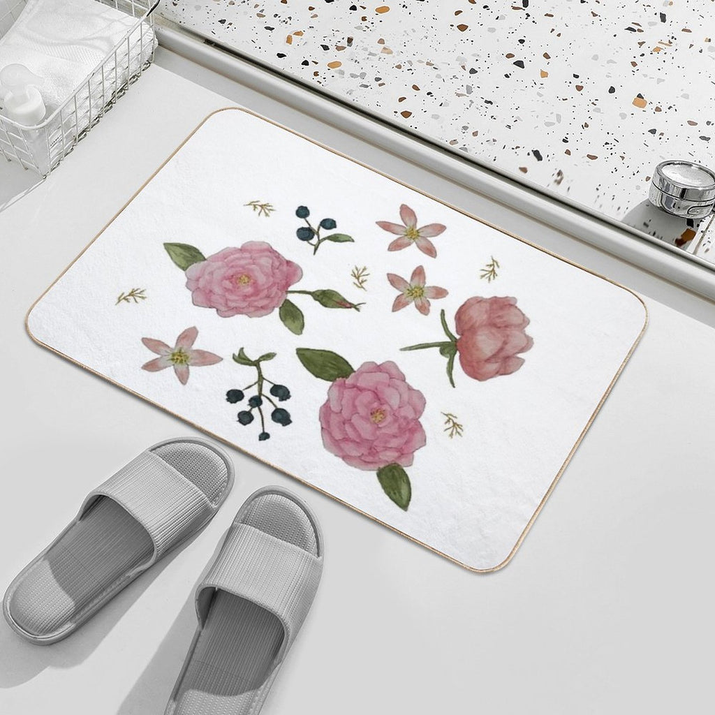 Evie's Flowers  Non-Slip Bath Mat
