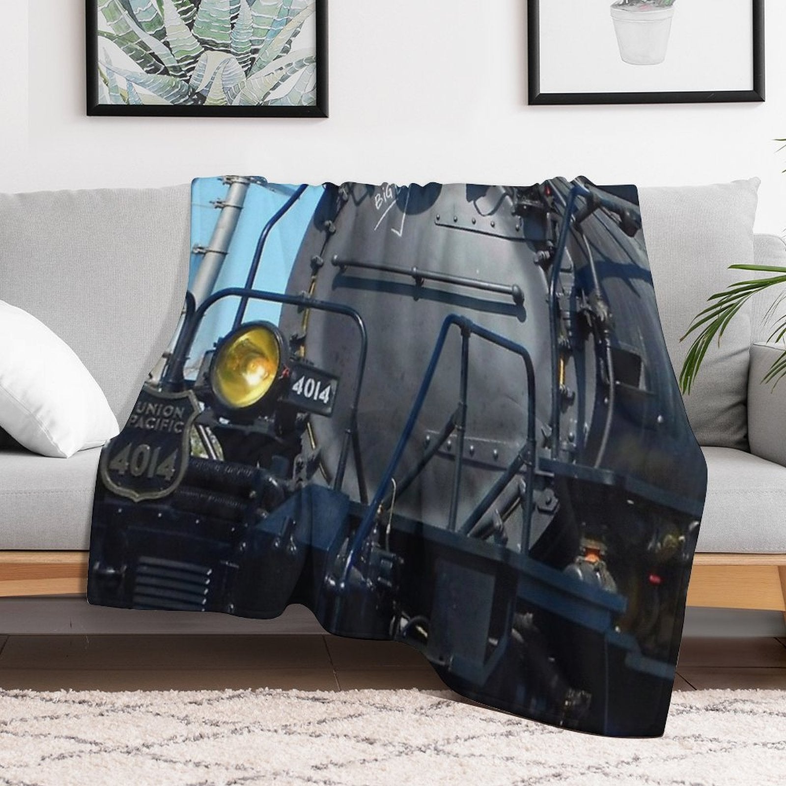 Big Boy Train (Colored) Velvety-soft Throw Blanket