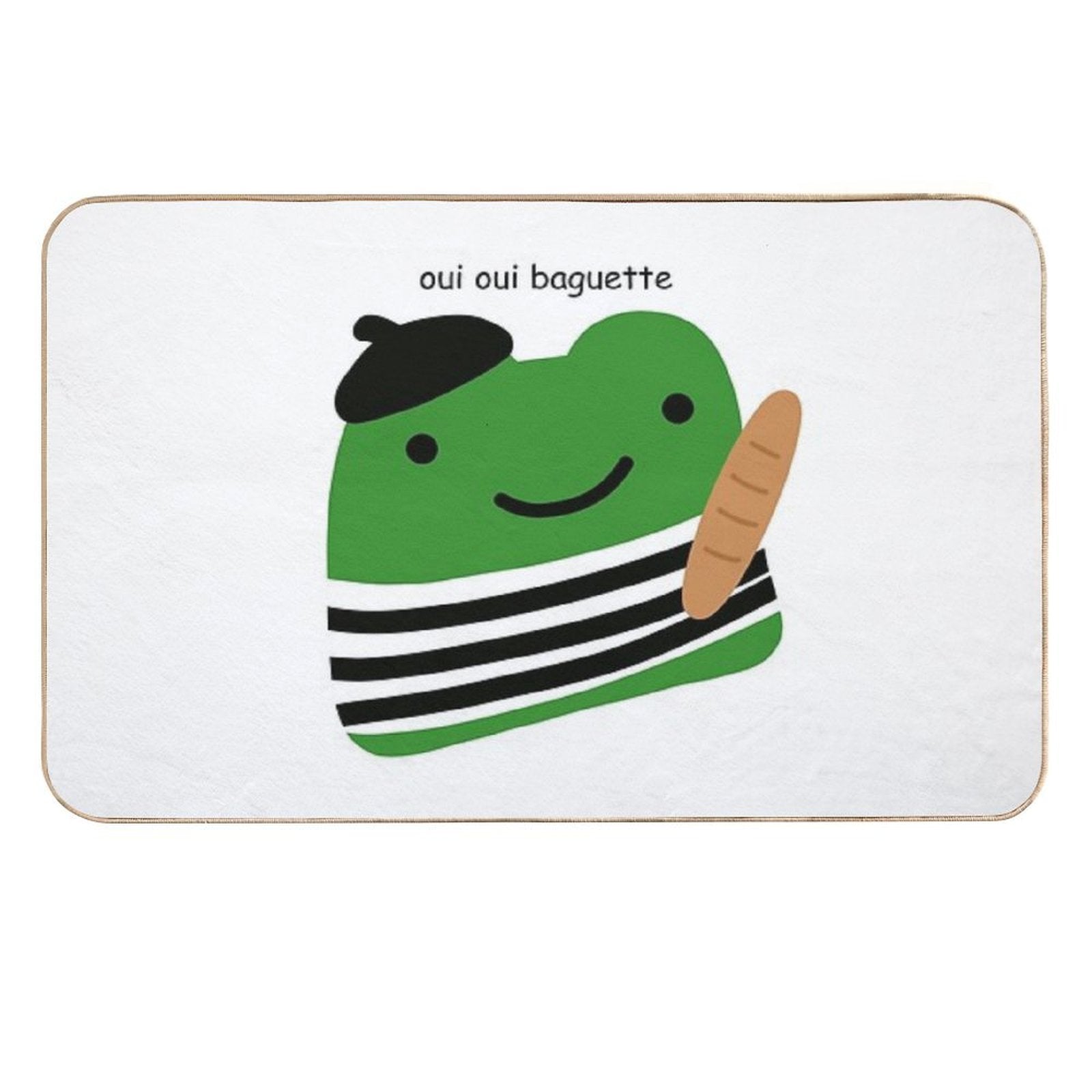 Oui Oui Baguette French Frog  Odorless Bath Mat