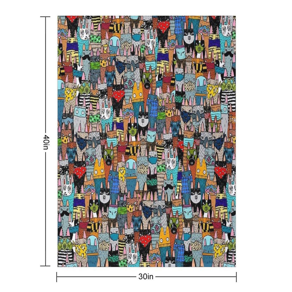 Cats in The Disguise Travel-friendly Throw Blanket