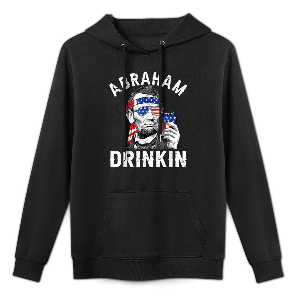 4th of July Abraham Drinking Merica Abe Lincoln Beer Lover Colorfast Hoodie