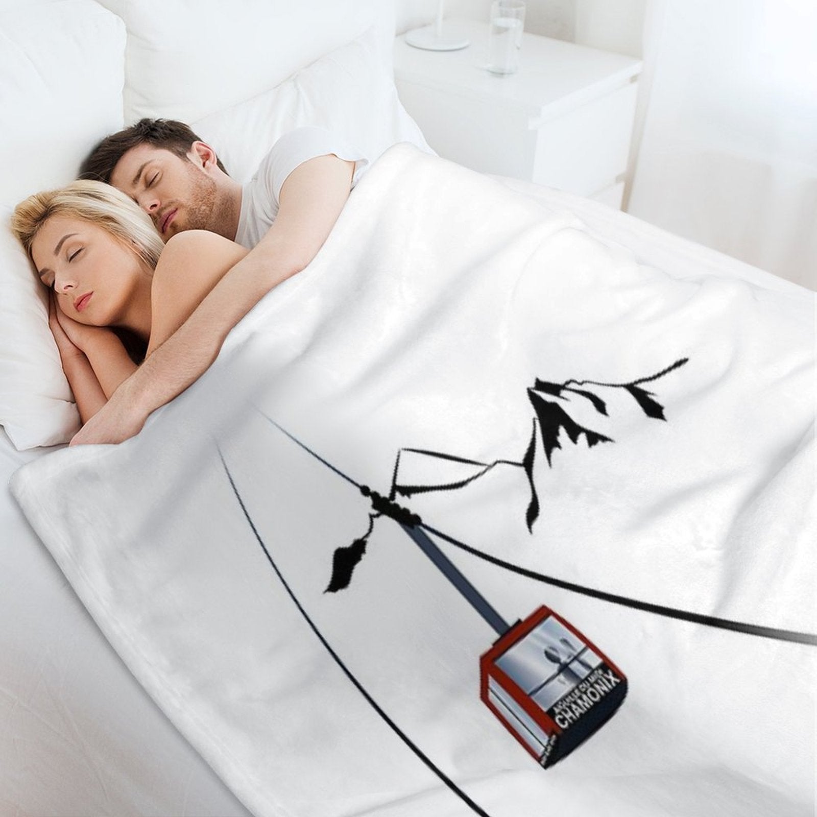 Chamonix Aiguille Du Midi Cable Car Mountain Leewarddesign Machine-washable Throw Blanket