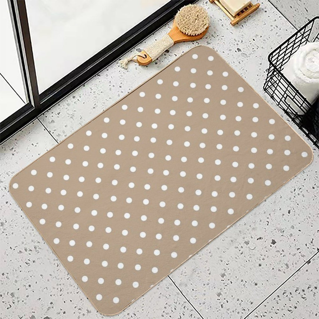 Polka Dot,dots,circles,nude,beige Background  Toxin-Free Bath Mat
