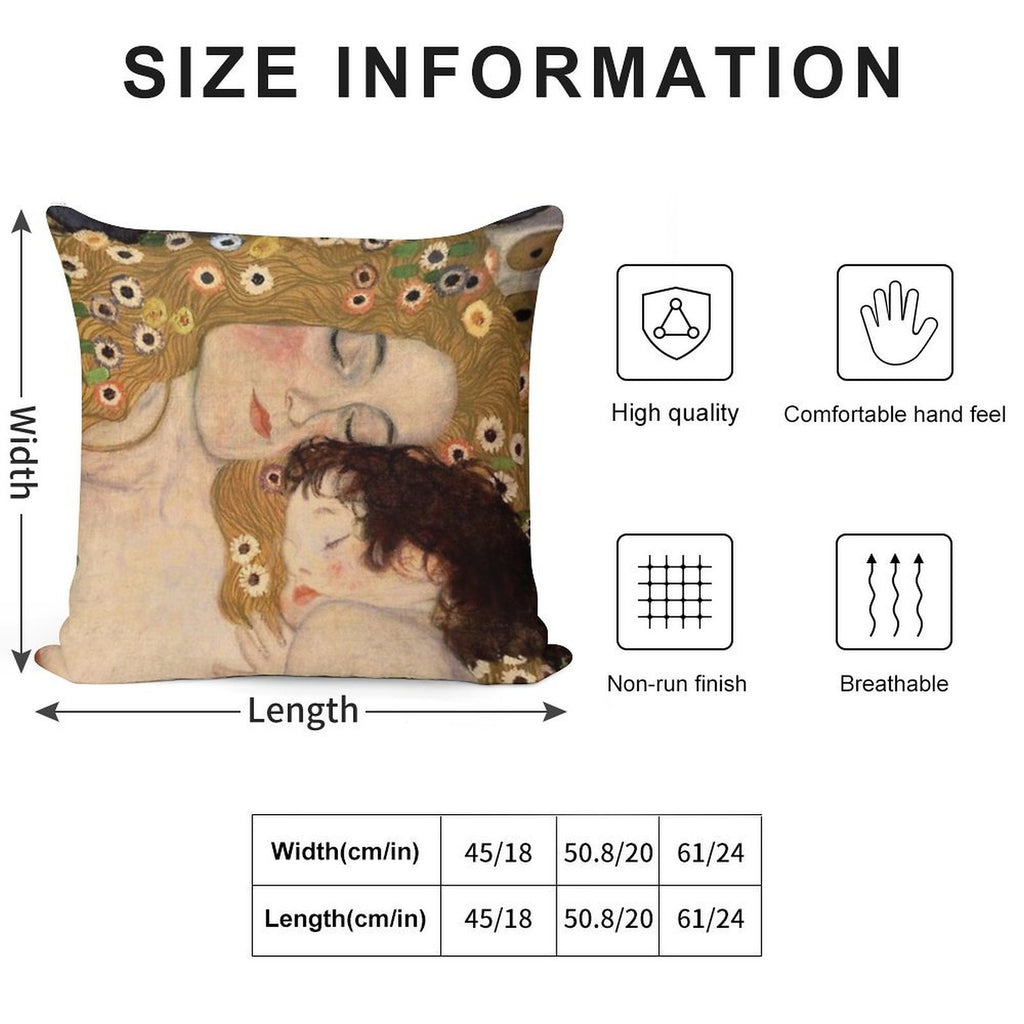 Gustav Klimt, The Three Ages of Woman, 1905 Soft Multiple Sizes Throw Pillow