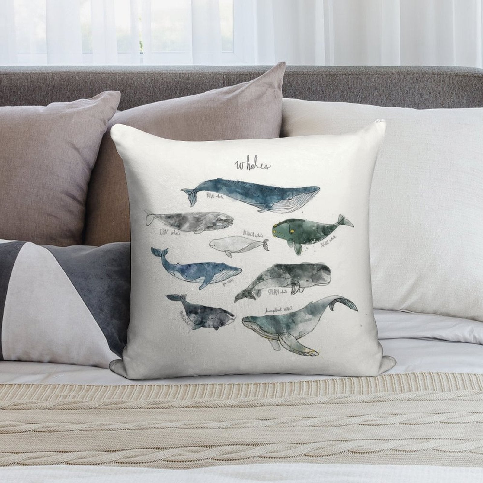 Whales Soft Anti-Pilling Throw Pillow