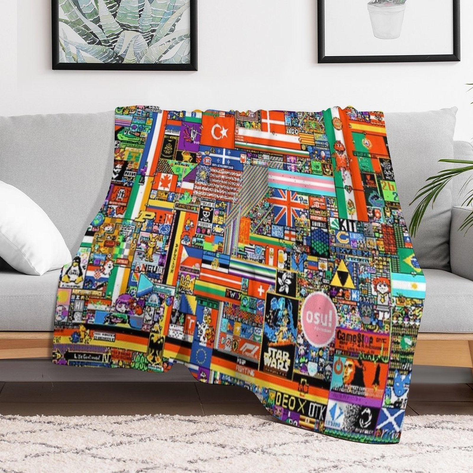 R Place Wrinkle-free Throw Blanket