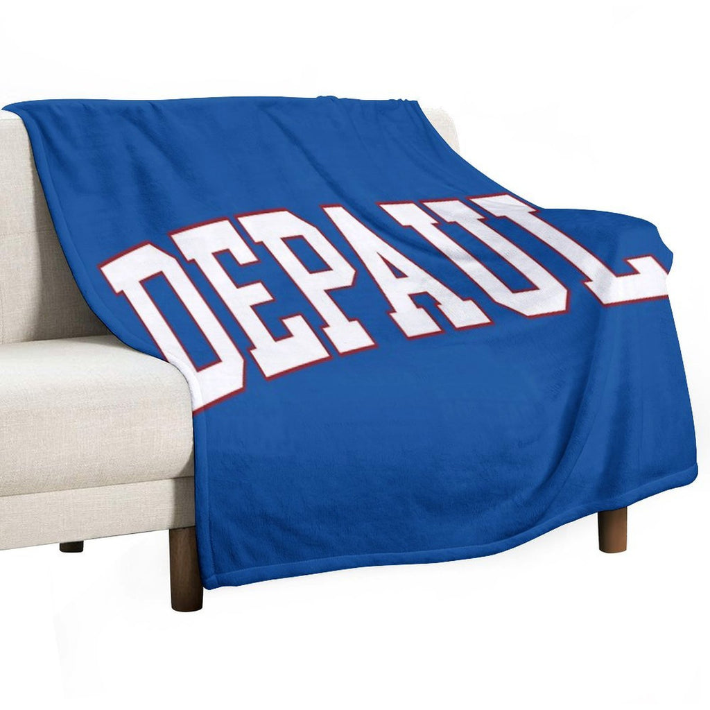 Depaul - Varisty Font Curved Easy Care Throw Blanket