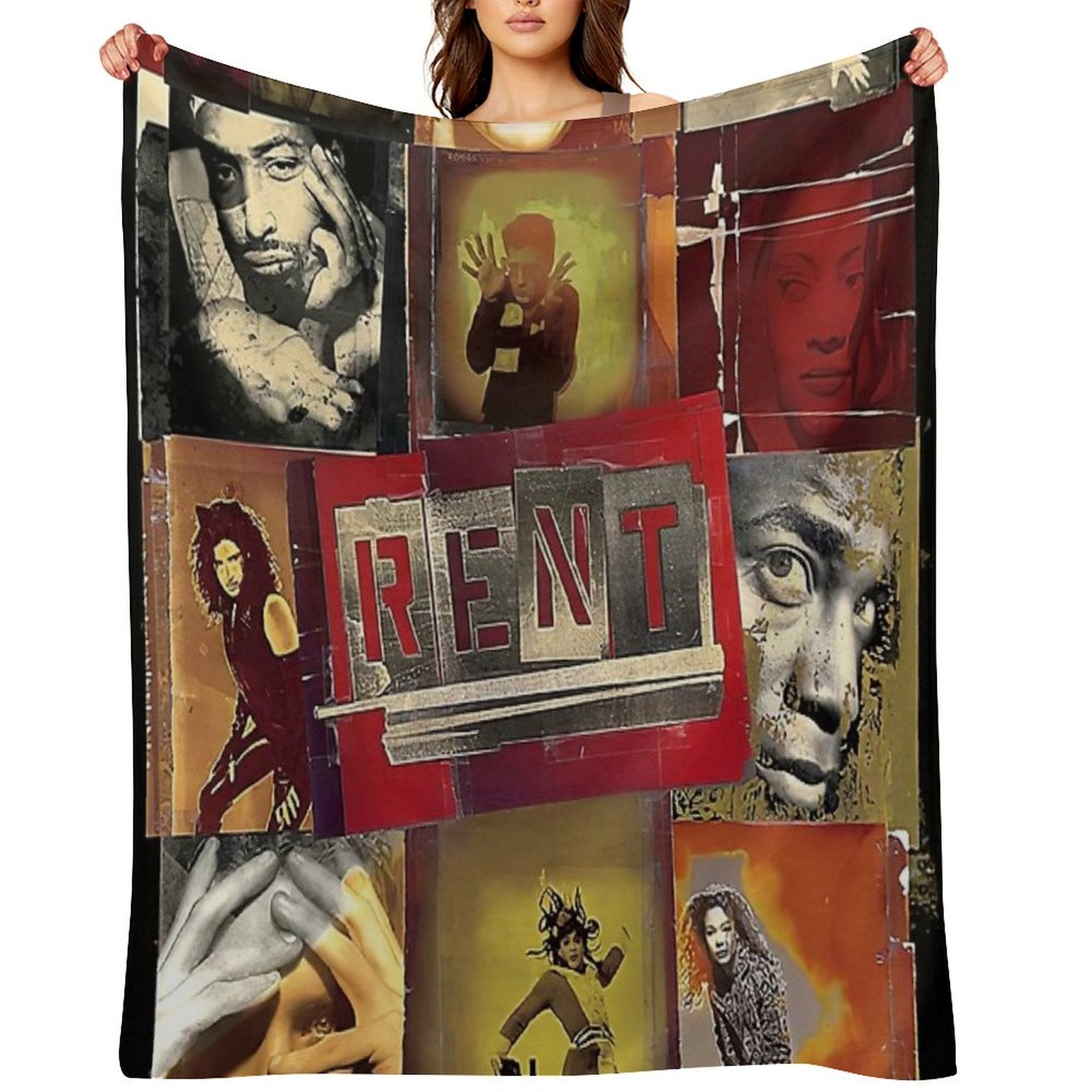 Vintage Rent Rock Musical, Signed By Complete Original Cast 1996 Machine-washable Throw Blanket