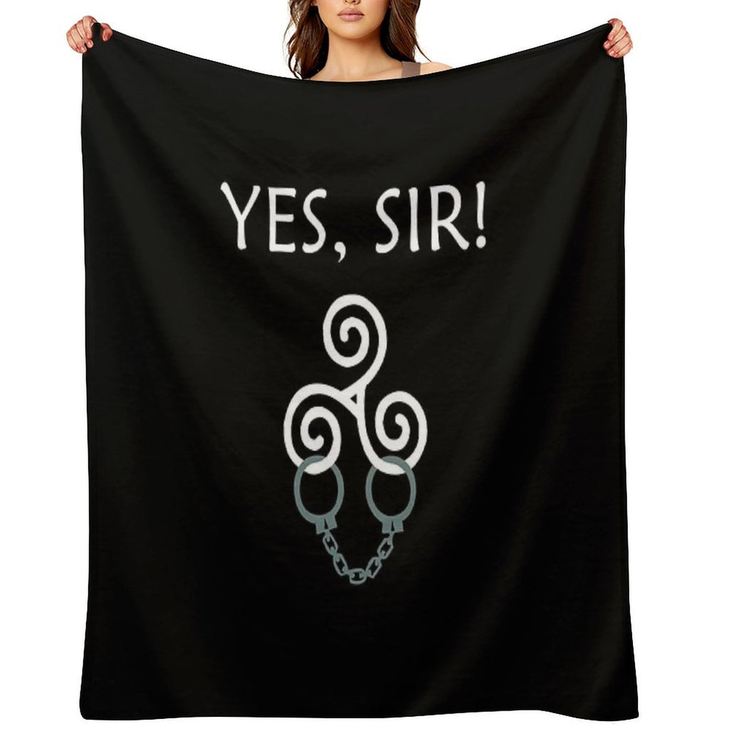 BDSM Triskelion Triskele Handcuffs YES SIR Wrinkle-free Throw Blanket
