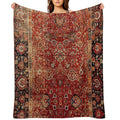 17th Century Afghanistan Rug Print Plush Throw Blanket