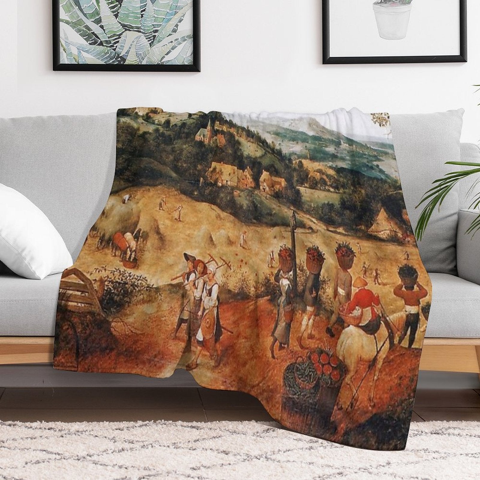 The Hay Harvest - Pieter Bruegel The Elder Machine-washable Throw Blanket