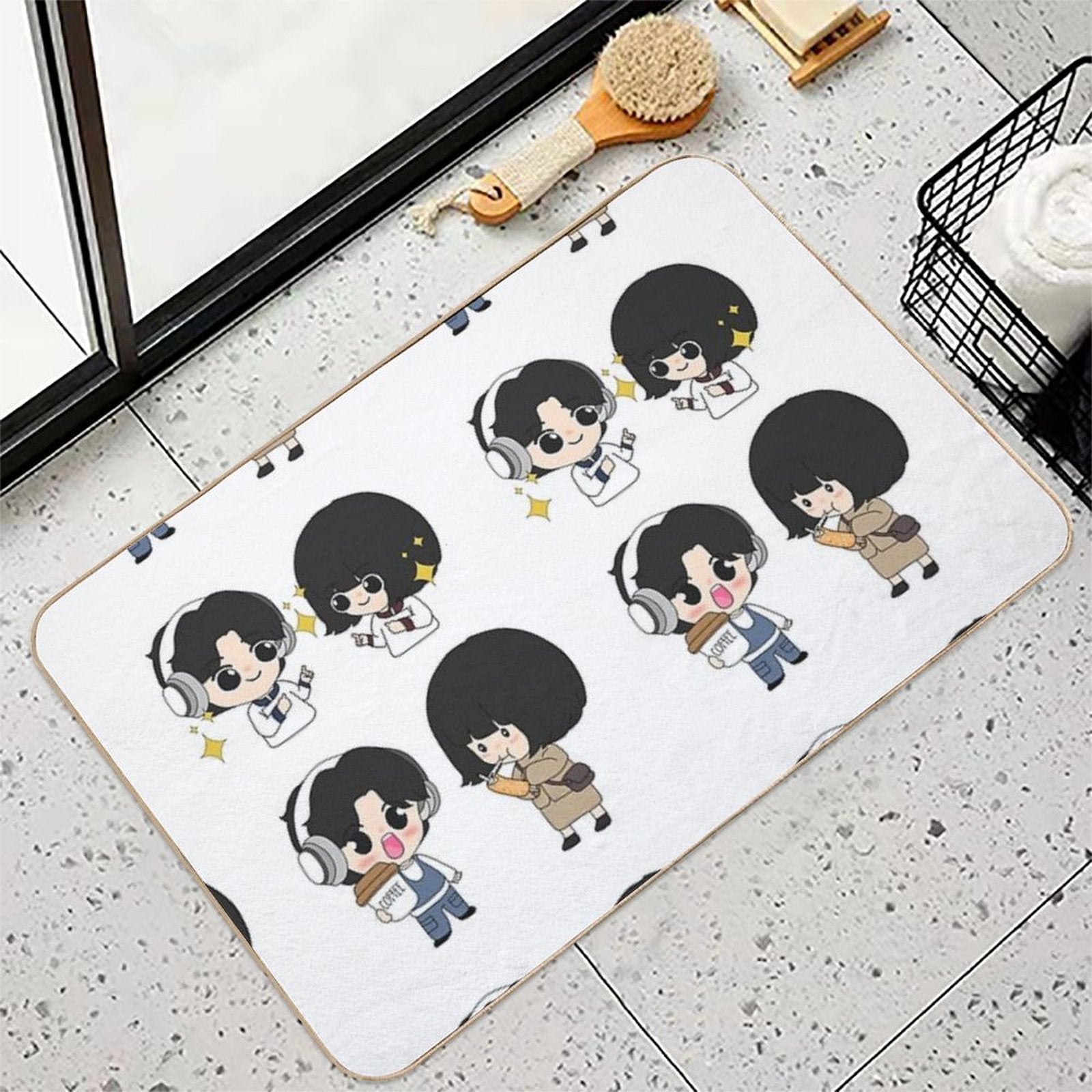 Extraordinary Attorney Woo Chibi Art  Toxin-Free Bath Mat
