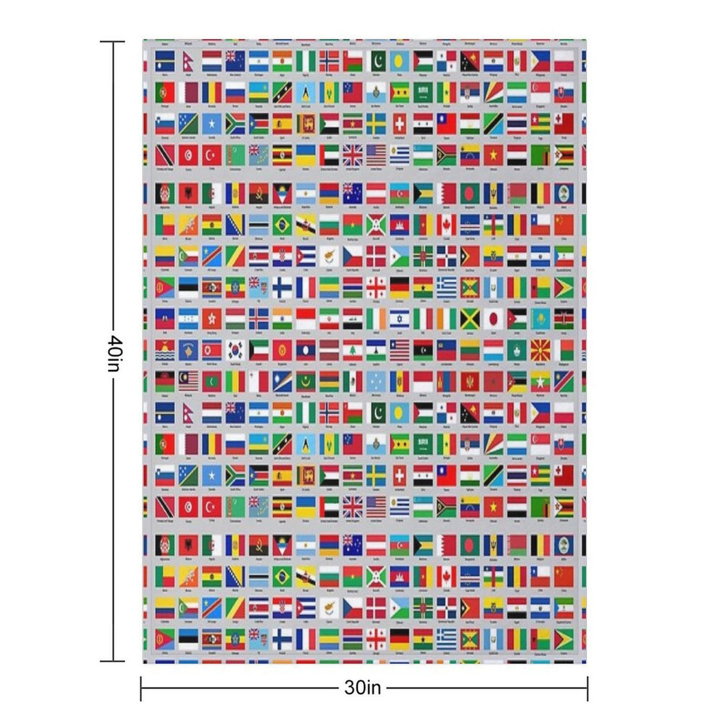 All of The Current World Flags Every Nation Velvety-soft Throw Blanket
