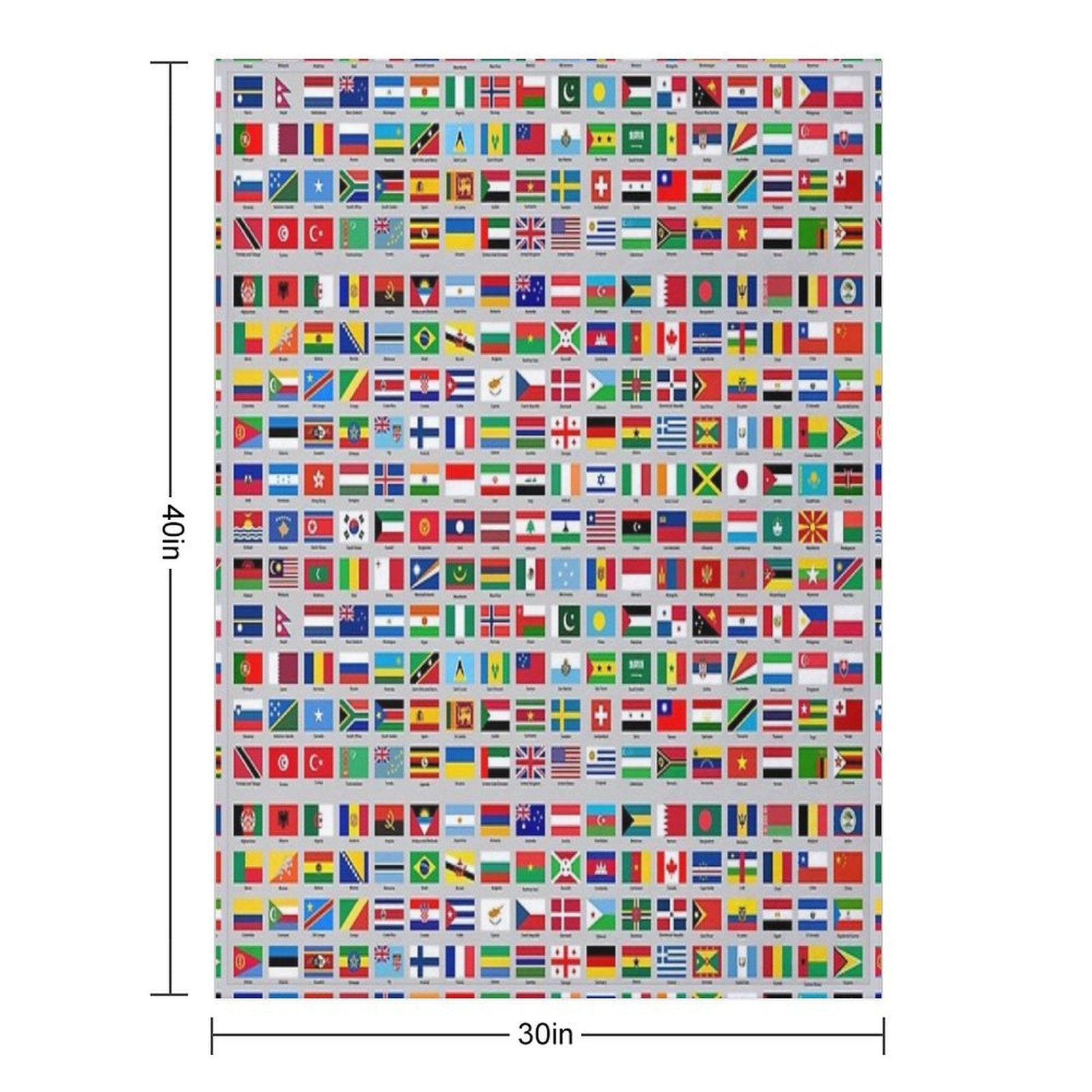 All of The Current World Flags Every Nation Velvety-soft Throw Blanket
