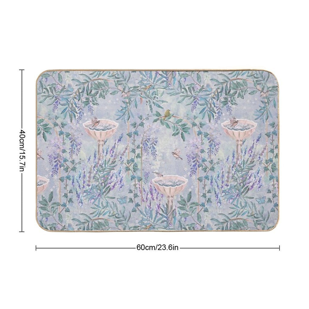 French Countryside Lavender Fresco Pattern  Dirt-Trapping Bath Mat
