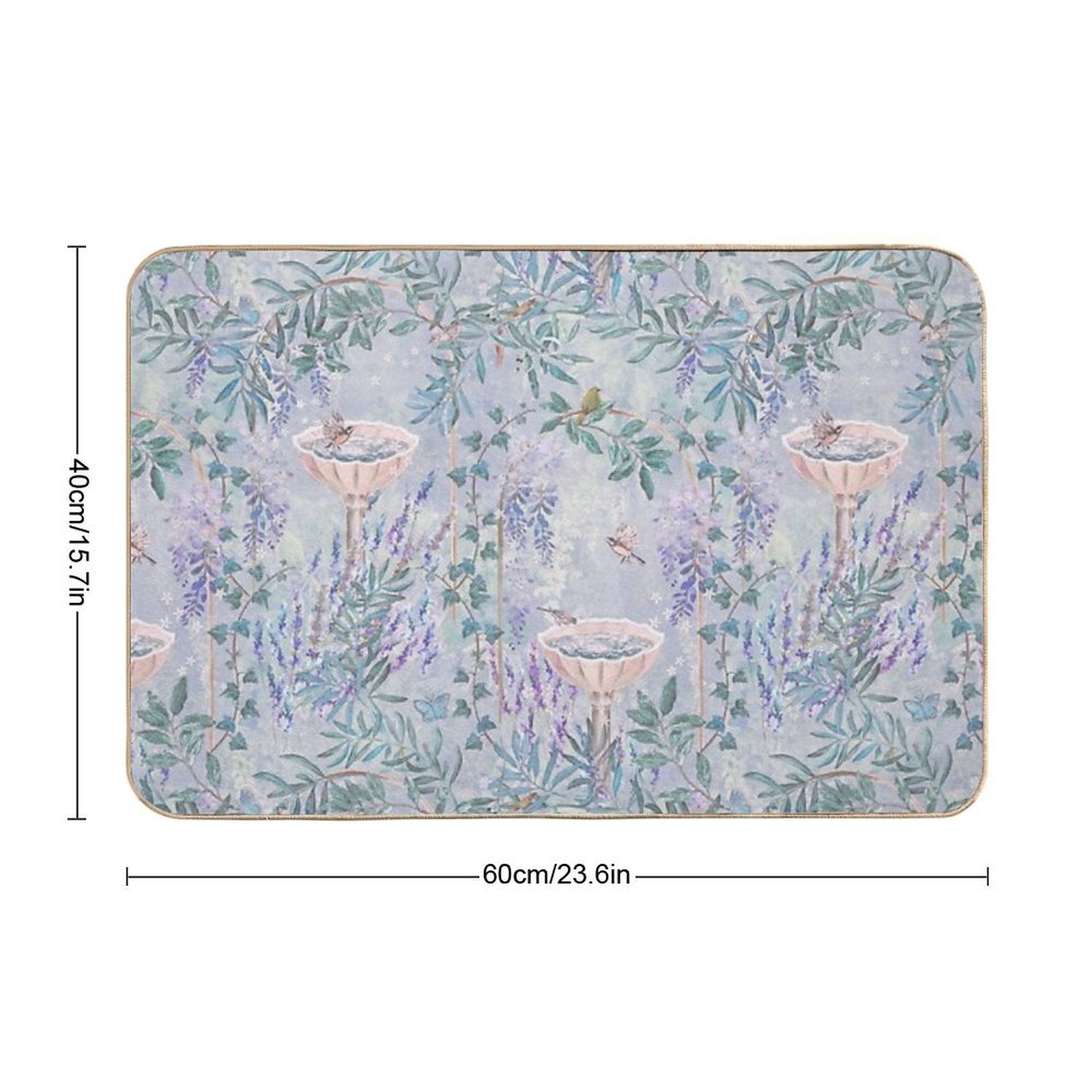 French Countryside Lavender Fresco Pattern  Dirt-Trapping Bath Mat