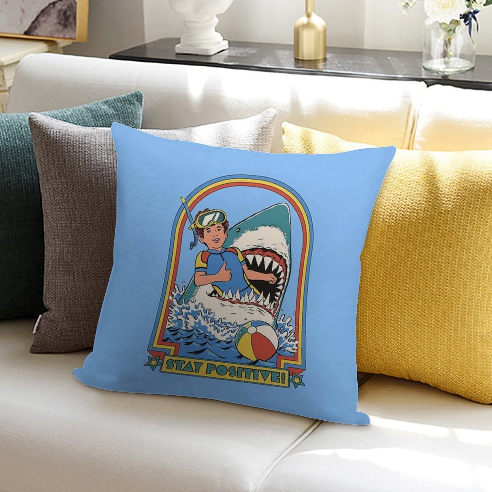 Stay Positive Soft Anti-Pilling Throw Pillow