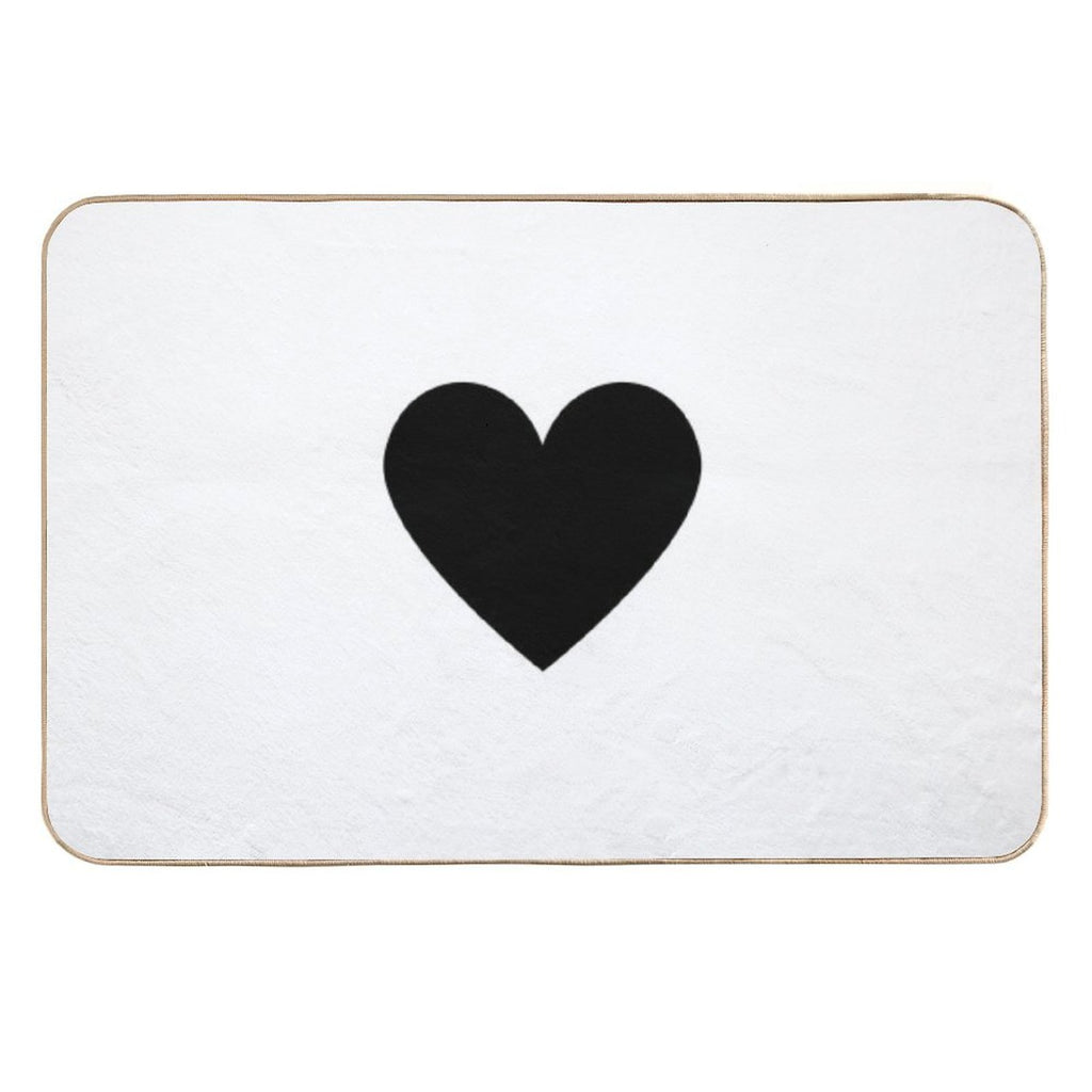 Black Heart  Stain-Proof Bath Mat