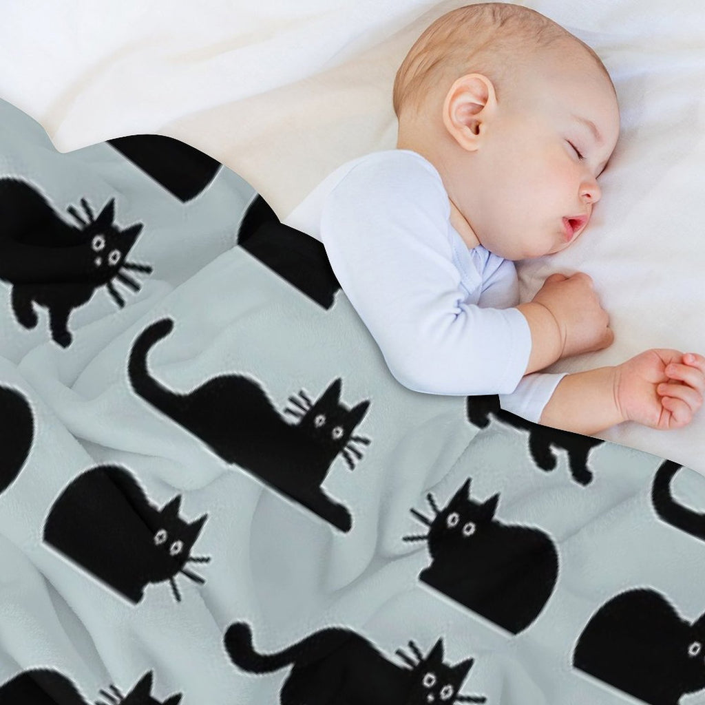 Black Cat Easy Care Throw Blanket