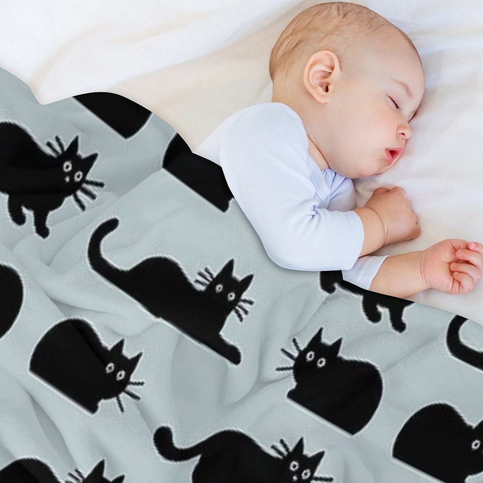 Black Cat Easy Care Throw Blanket