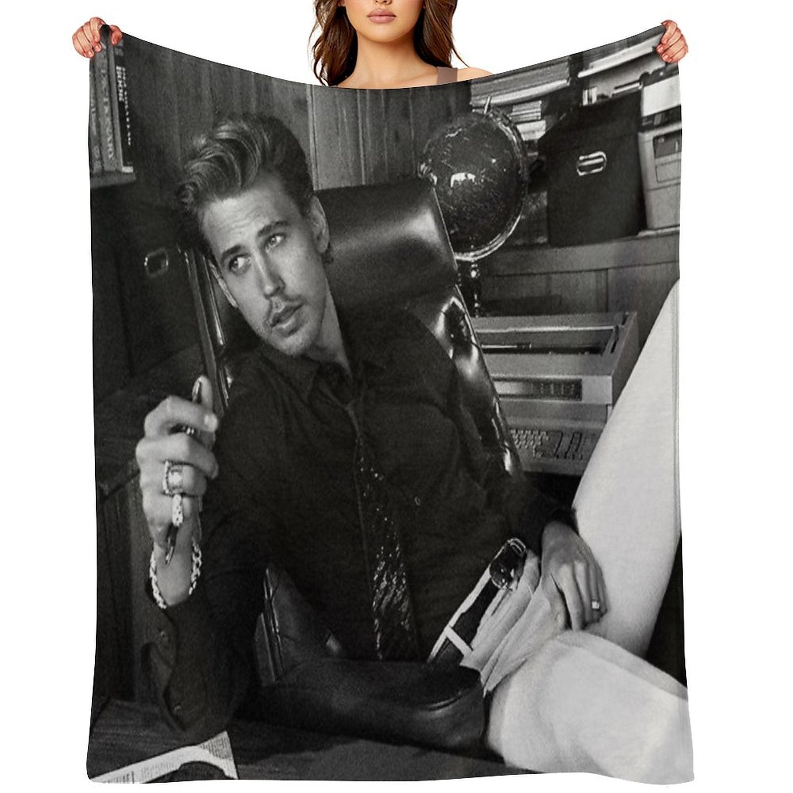 Austin Butler Black And White Sustainable Throw Blanket
