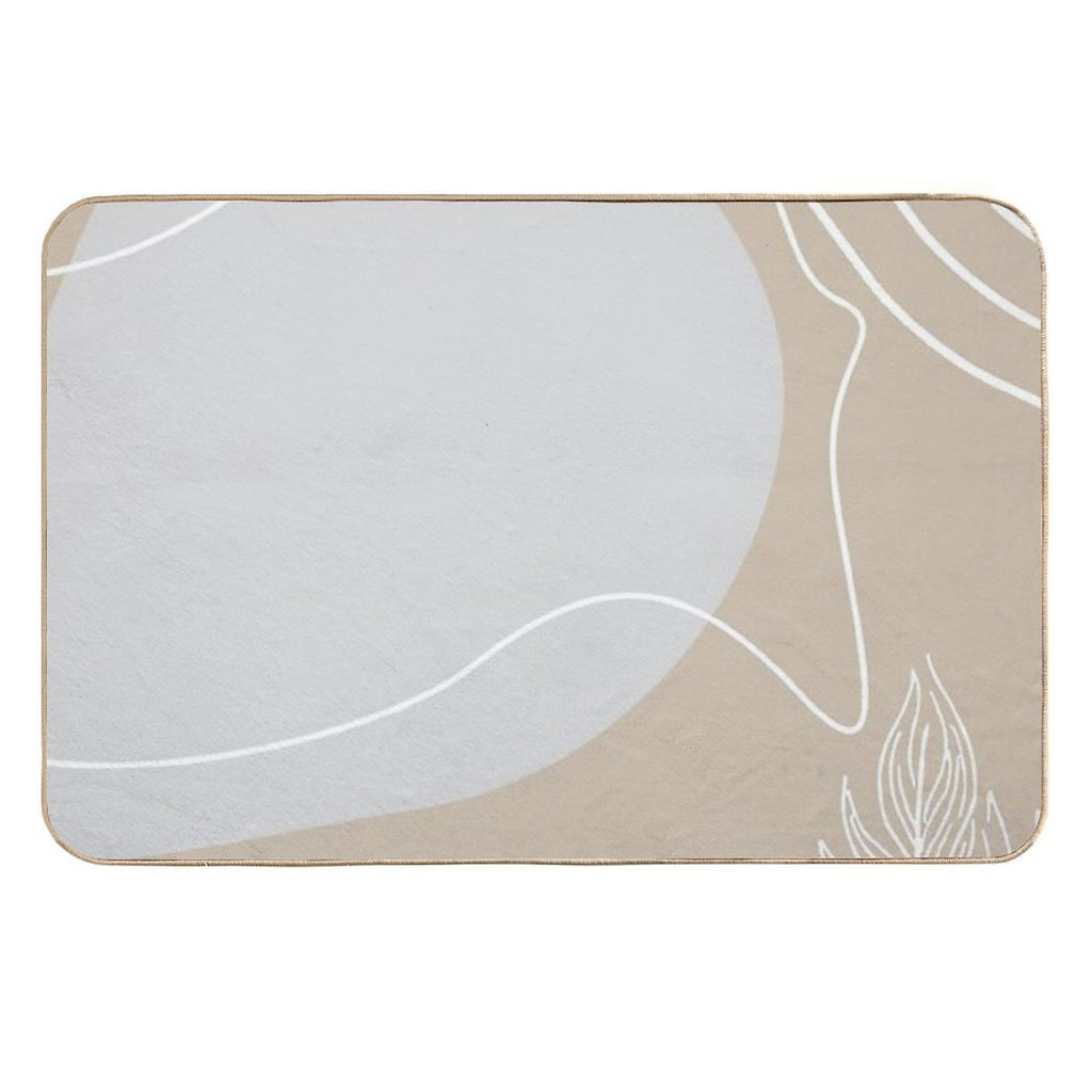 Abstract Floral Grey Pattern with Lines  Absorbent Bath Mat