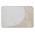 Abstract Floral Grey Pattern with Lines  Absorbent Bath Mat