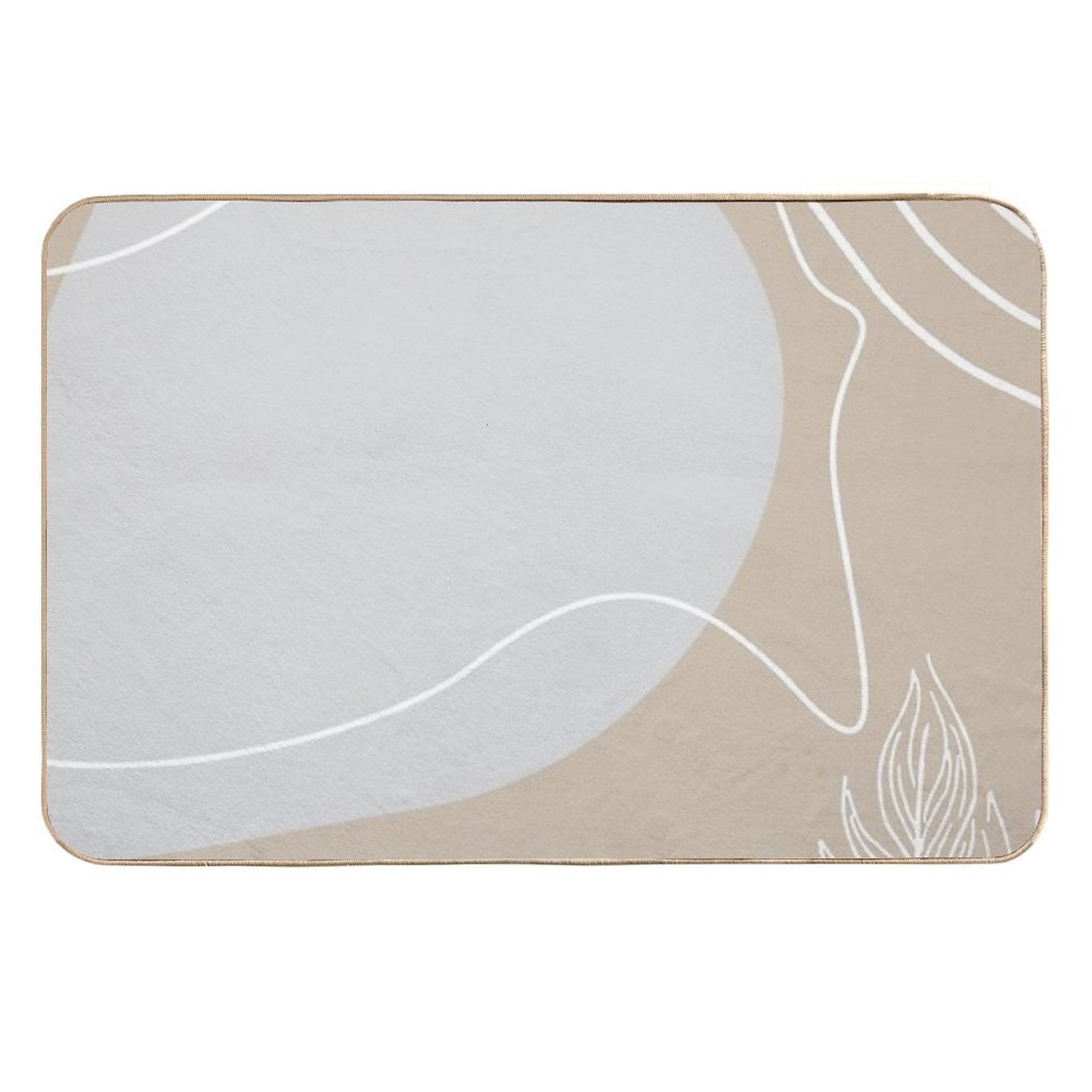 Abstract Floral Grey Pattern with Lines  Absorbent Bath Mat