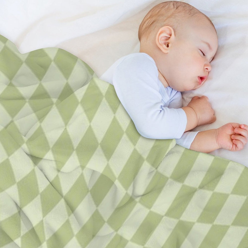 Trippy Swirl  Green Easy Care Throw Blanket