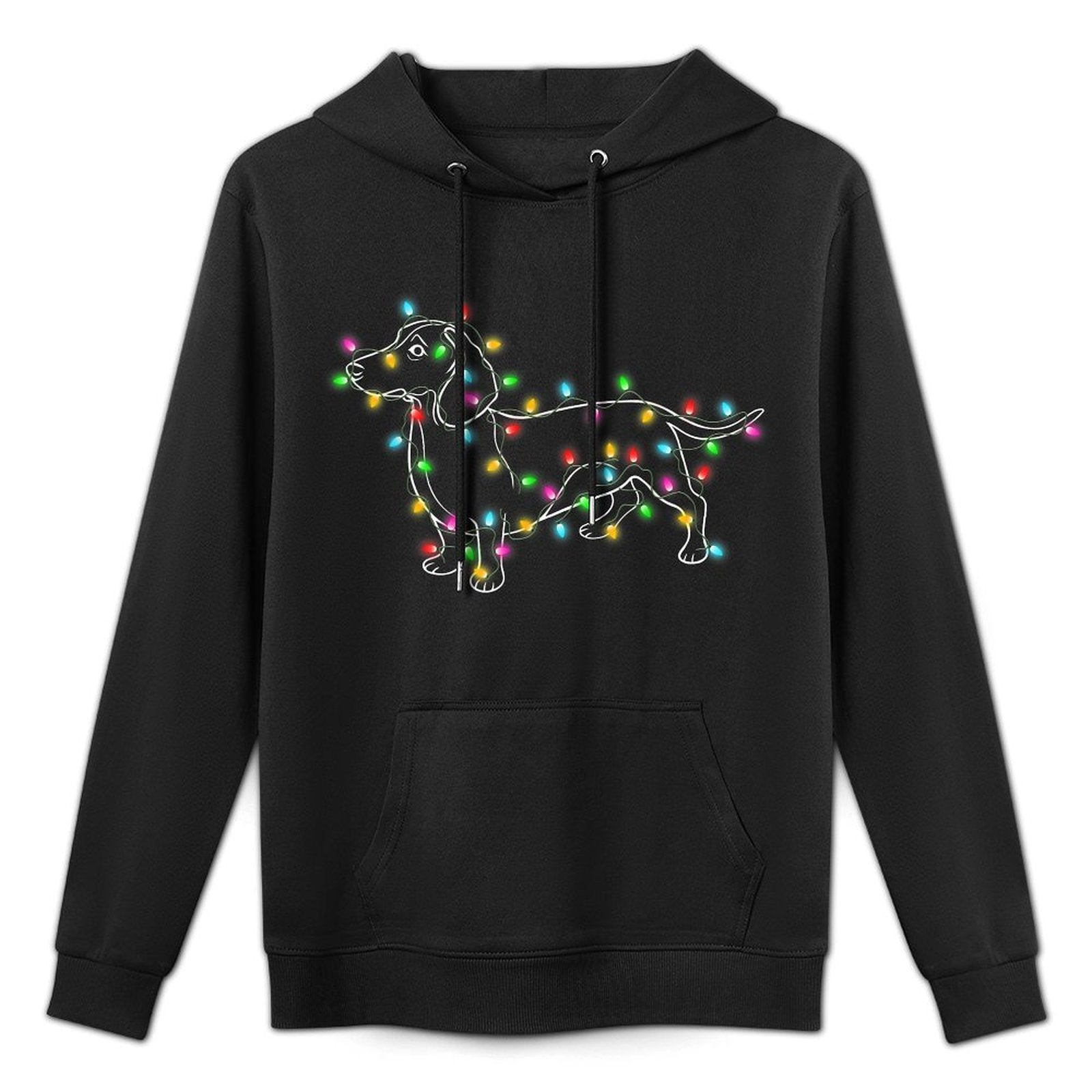 Dachshund Dogs Tree Christmas Sweater Xmas Gifts For Pet Dog for Men Women Kids Versatile Streetwear Hoodie