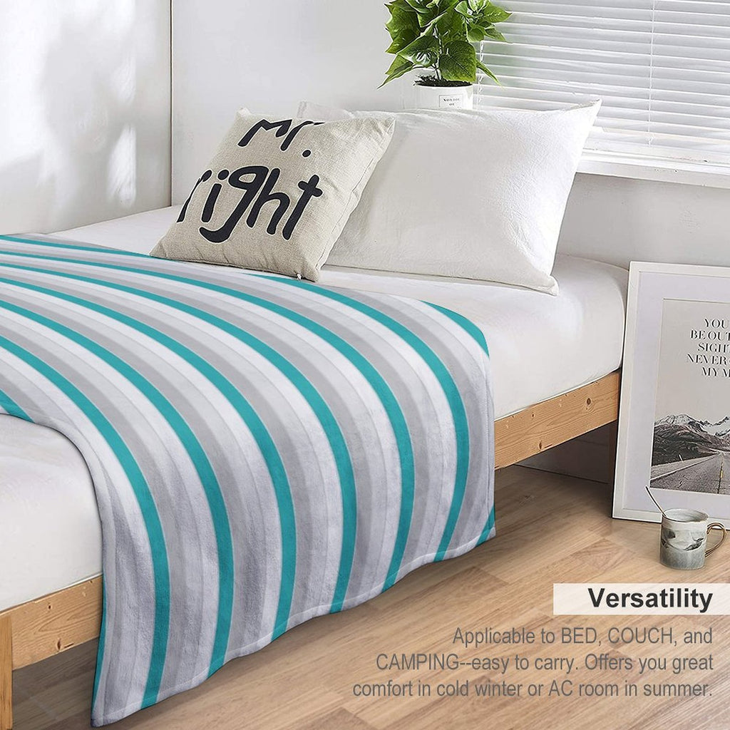 Multicolor Bright Diagonal Thick Stripe Lines Boundless Decor Multi-functional Throw Blanket