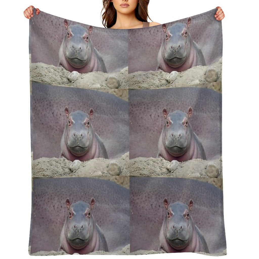 Baby Hippo Fritz at The Cincinnati Zoo Versatility Throw Blanket