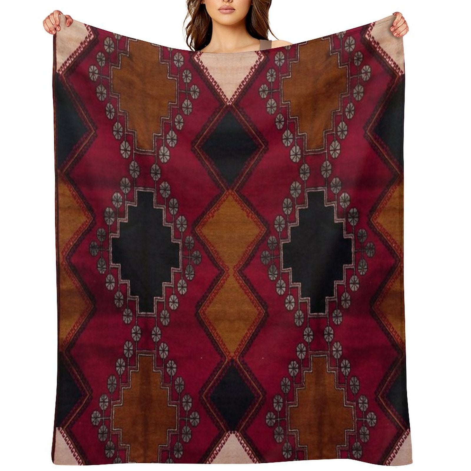 Bohemian Artwork Design Sustainable Throw Blanket