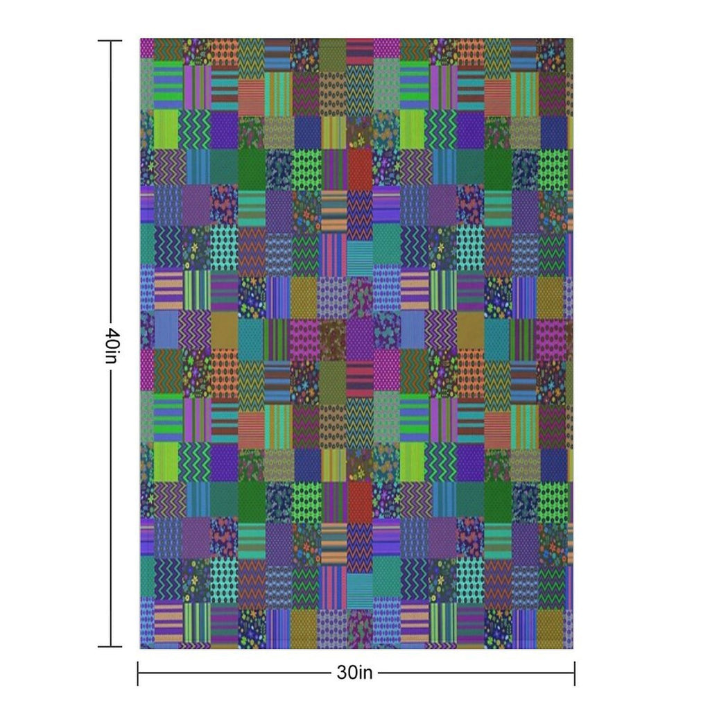 Bohemian Patchwork Quilt Pattern Cool Boho Gypsy Hipster Gift-ready Throw Blanket
