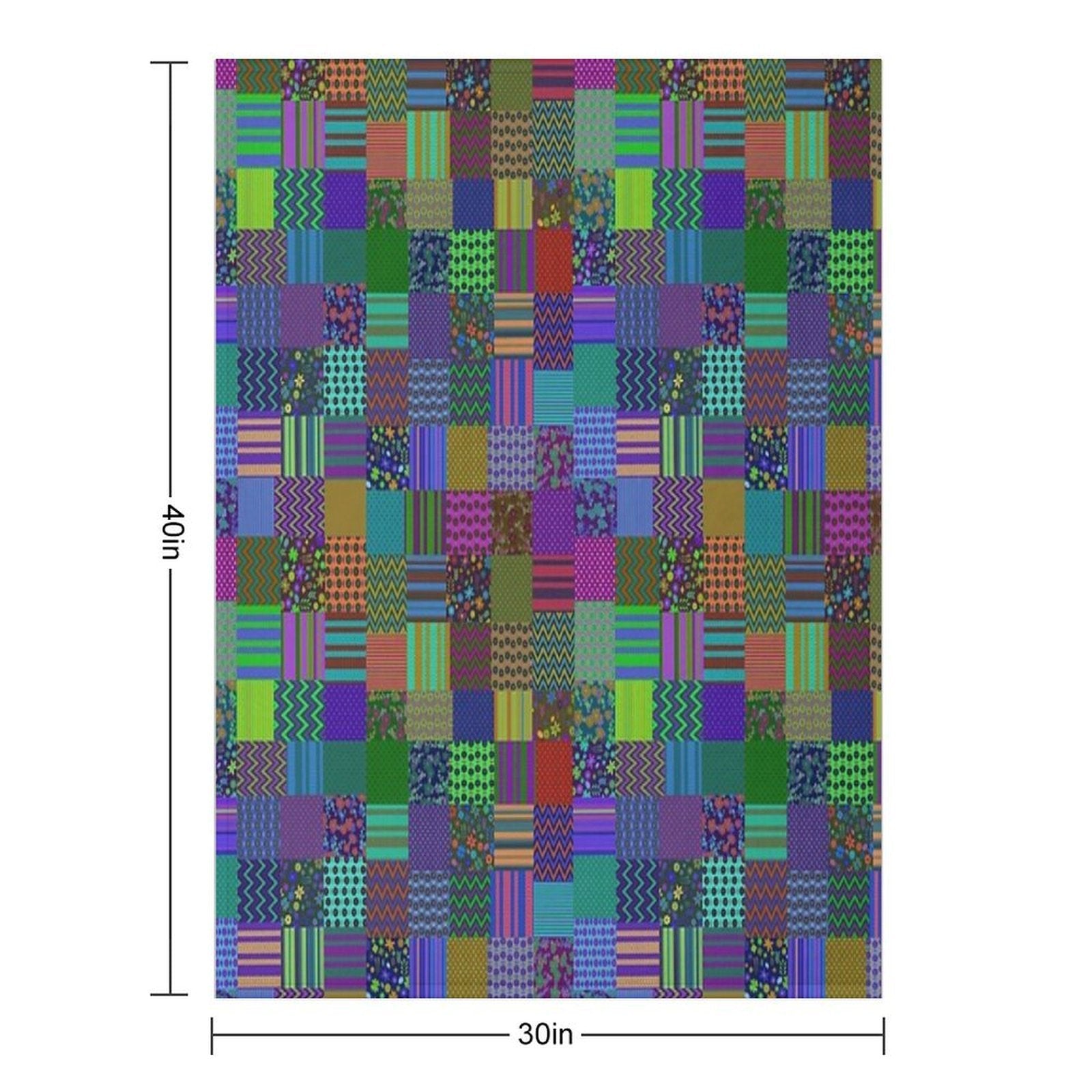 Bohemian Patchwork Quilt Pattern Cool Boho Gypsy Hipster Gift-ready Throw Blanket