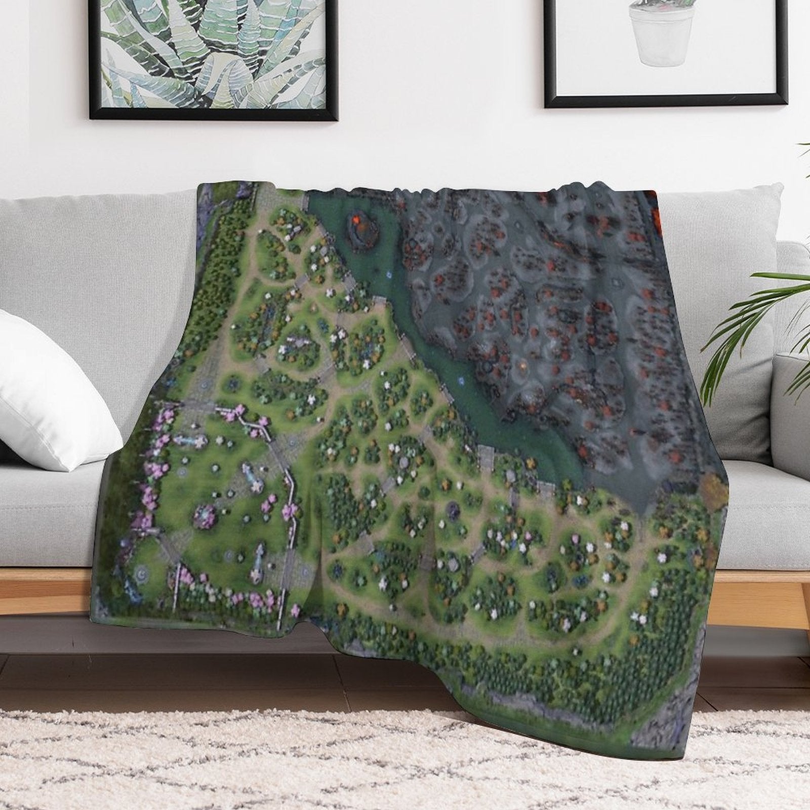 DOTA 2 Mini Map Full Zoomed Out, Classic Version Wrinkle-free Throw Blanket