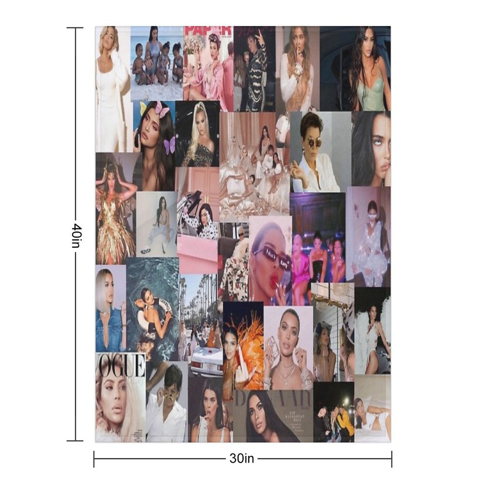 Kardash Collage Plush Throw Blanket