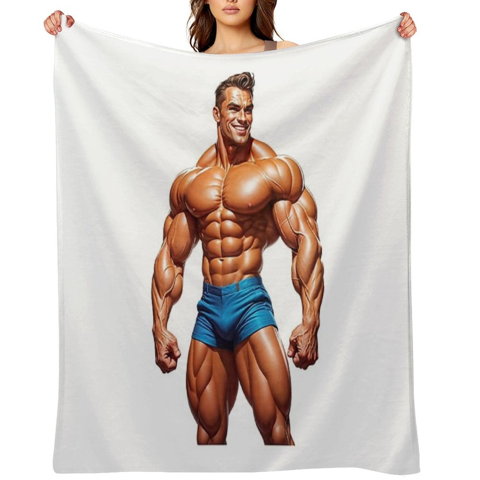 New Series Bodybuilder Sticker #91 Wrinkle-free Throw Blanket