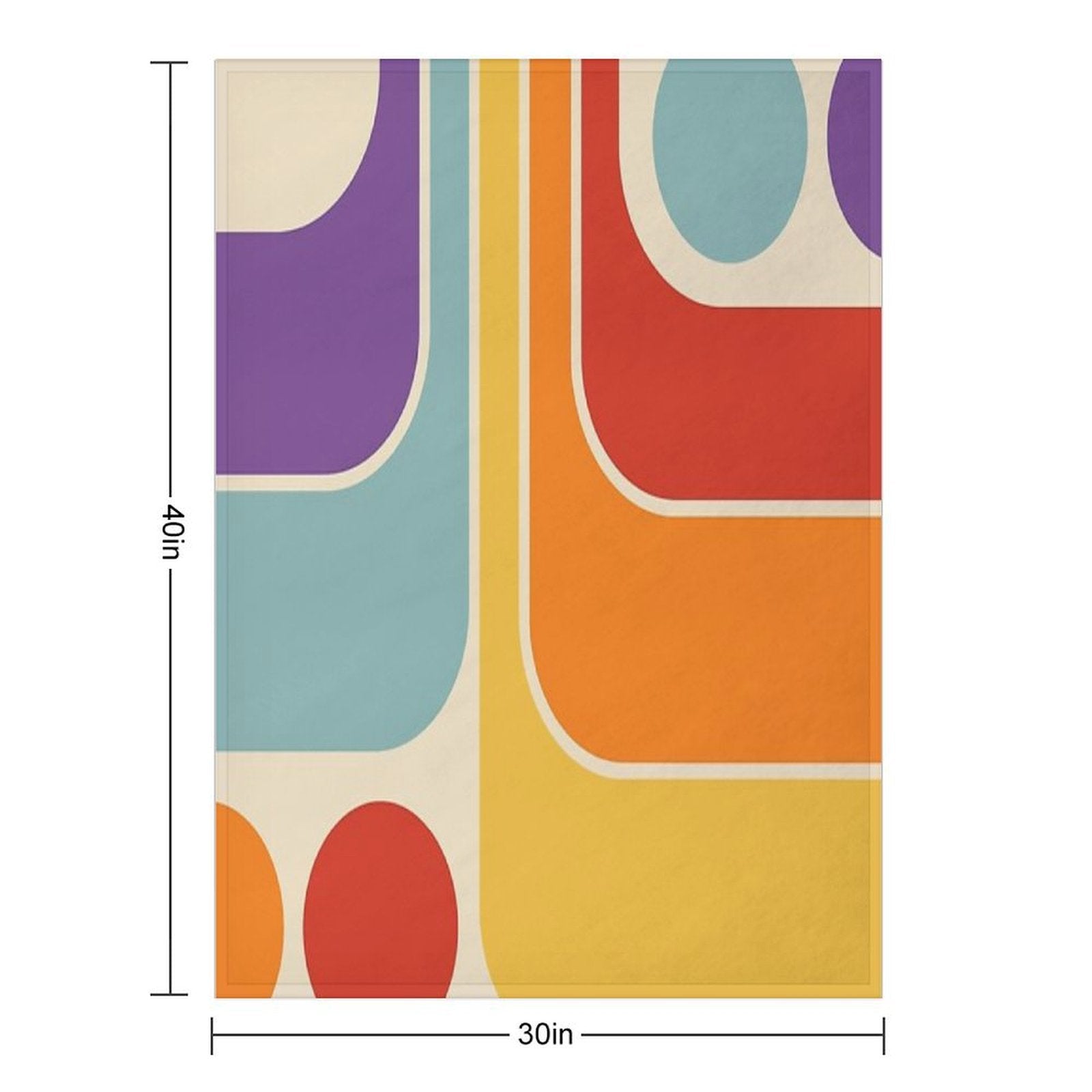 Retro Geometric Design 628 Eco-conscious Throw Blanket