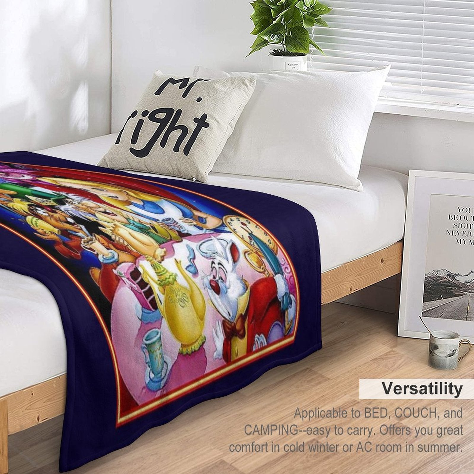ALICE IN WONDERLAND  Cartoon Modern Print Shrink-resistant Throw Blanket