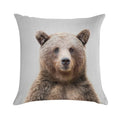 Grizzly Bear - Colorful Soft Reinforced Edging Throw Pillow