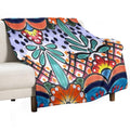 Colorful Talavera, Orange Accent, Mexican Tile Design Gift-ready Throw Blanket