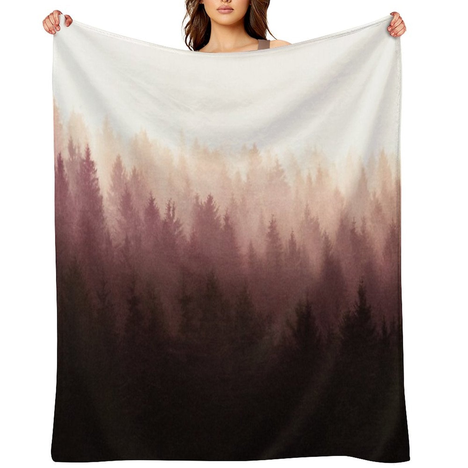 Chasing Light  Exploring A Vintage Mountain Fairytale Wilderness Forest With Cascadia Trees Covered In Magic Fog All-season Throw Blanket