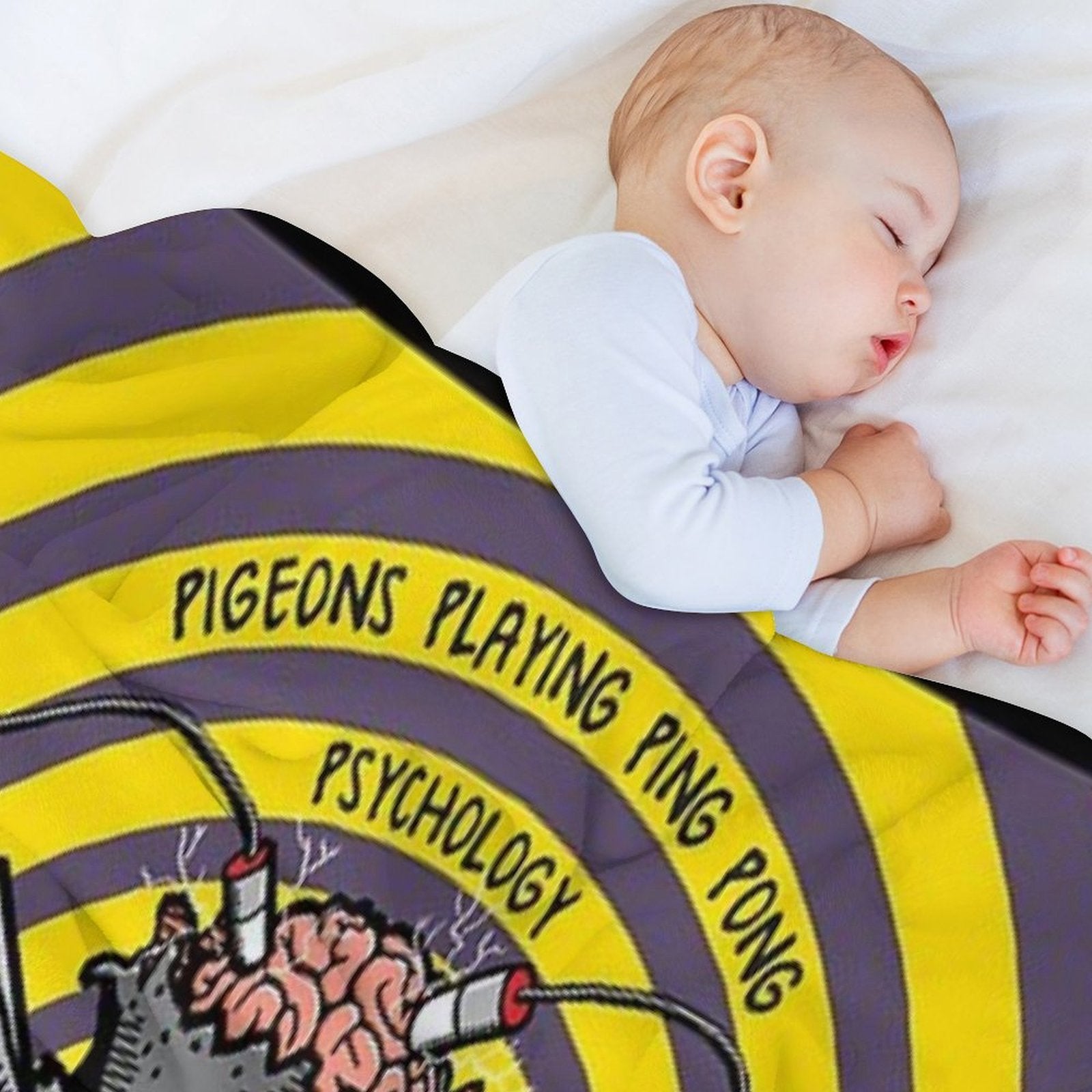 Psychology by Pigeons Playing Ping Pong Sustainable Throw Blanket