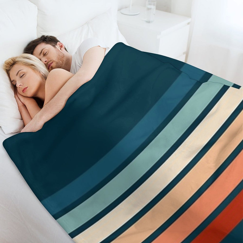 70s Vintage Retro Stripes Quick-dry Throw Blanket