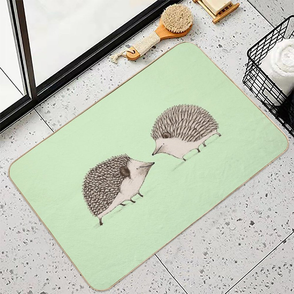 Two Hedgehogs  Rapid-Drying Bath Mat