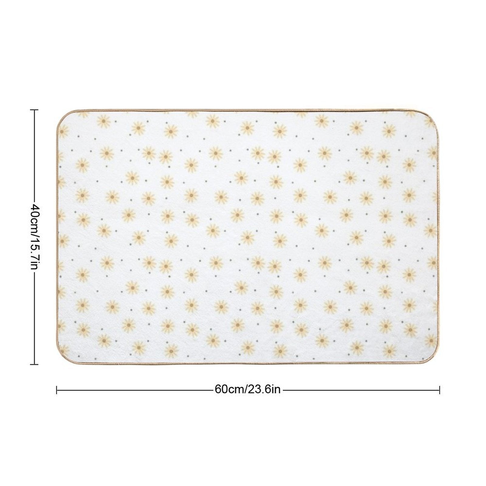 Dainty Yellow Daisies on White  High-Traffic Bath Mat