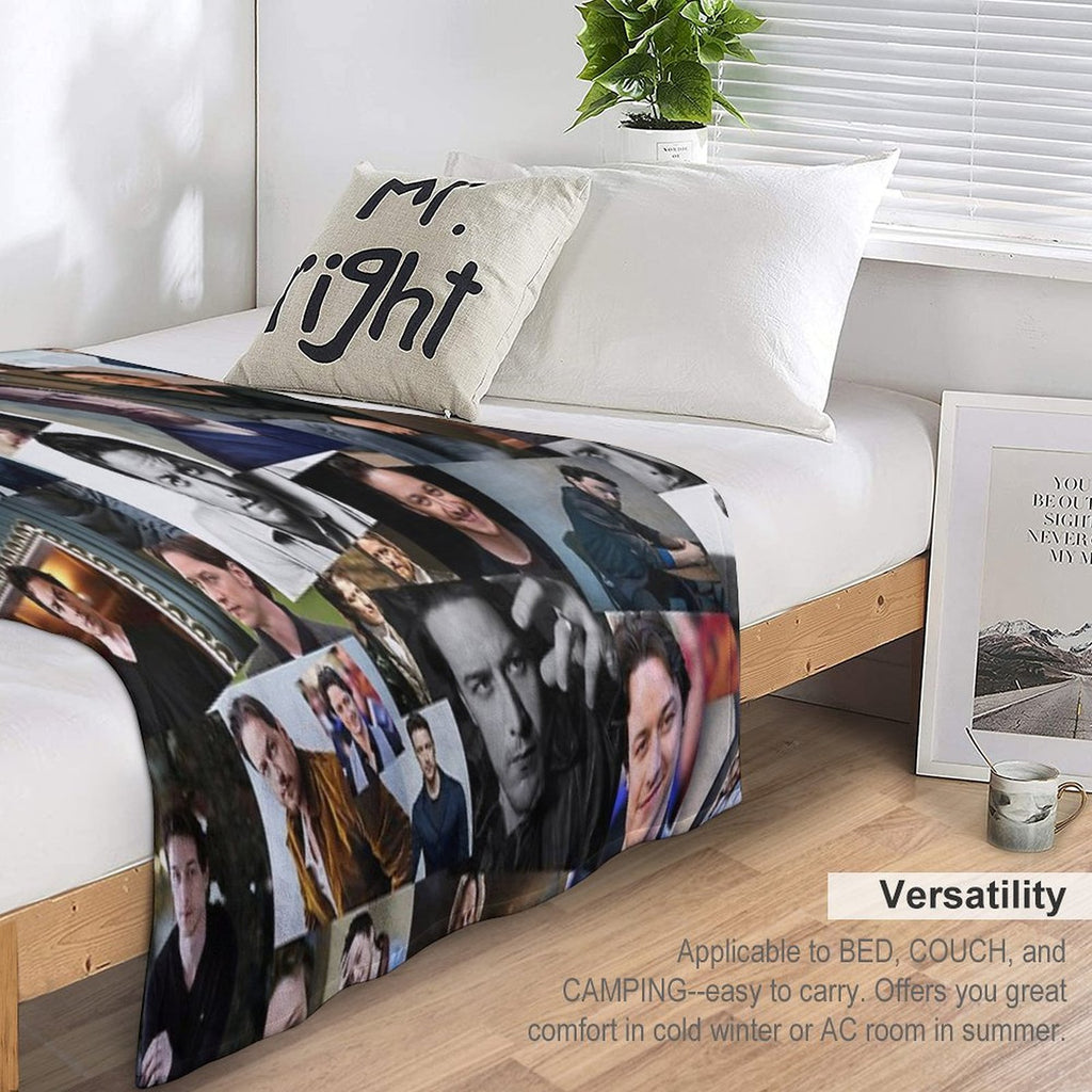 James McAvoy Seamless Abstract Photo Collage Velvety-soft Throw Blanket