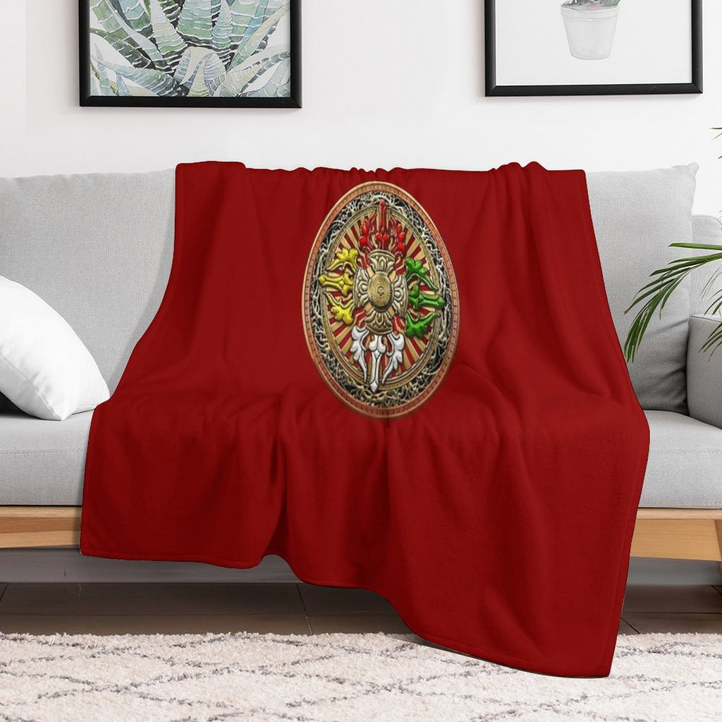 Tibetan Double Dorje Mandala - Double Vajra Compact Throw Blanket